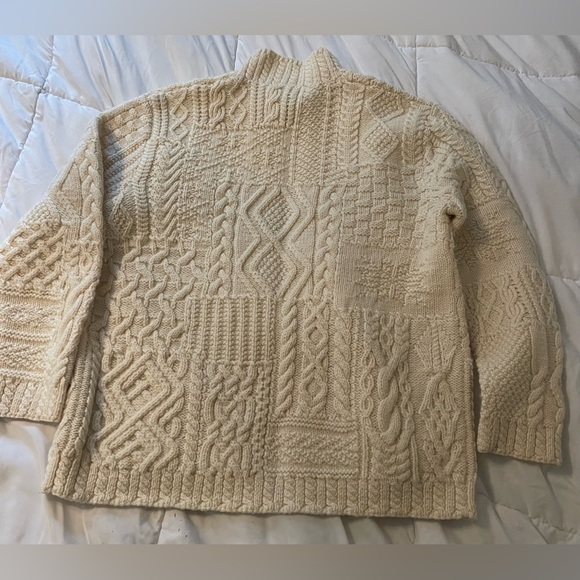 Ralph Lauren Ivory Cable Knit Sweater – Women’s Medium Chunky Cabincore Alpine - Picture 4 of 5